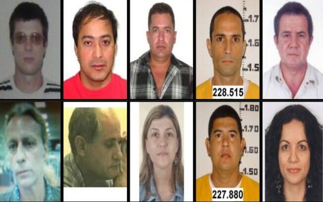 Os 10  mais procurados: no canto superior esquerdo, Gilmar José Baseggio; no inferior direito,  Vilma Cristina de Oliveira