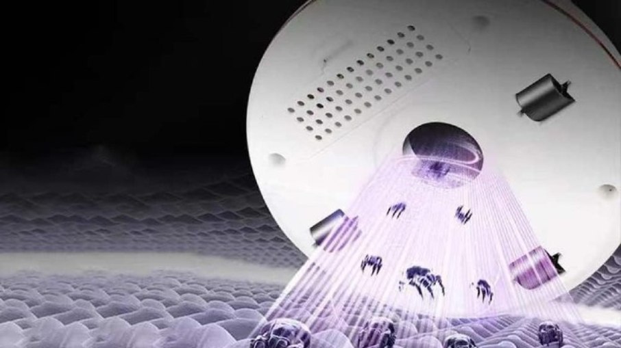 O  Aspirador de Ácaros Acagala utiliza luz ultravioleta para melhor eficiência