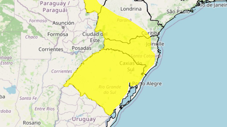 Alerta de geadas para quarta-feira (24); aviso se estende até quinta-feira (25) Alerta de geadas para quarta-feira (24); aviso se estende até quinta-feira (25)