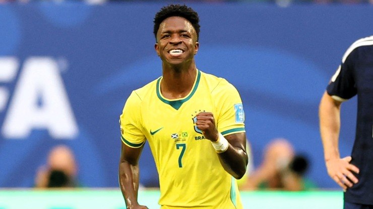 Na caça a Messi, Vini Jr comemora fase artilheira na copa