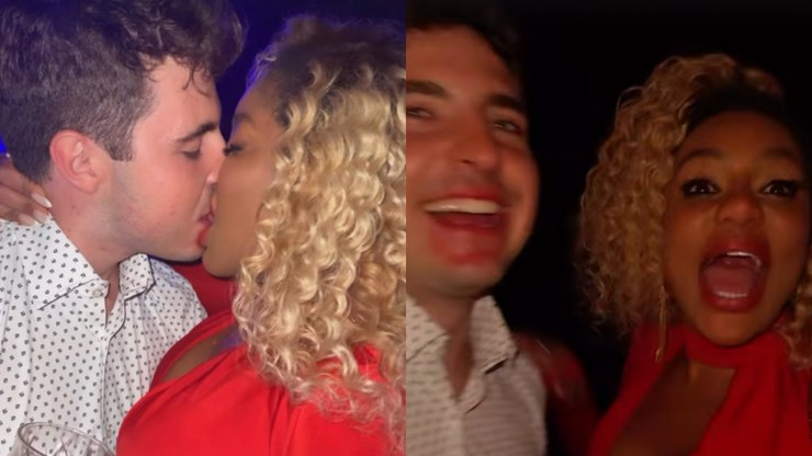 Filho de Gugu e Cariúcha são vistos aos beijos em festa de filho do Faustão