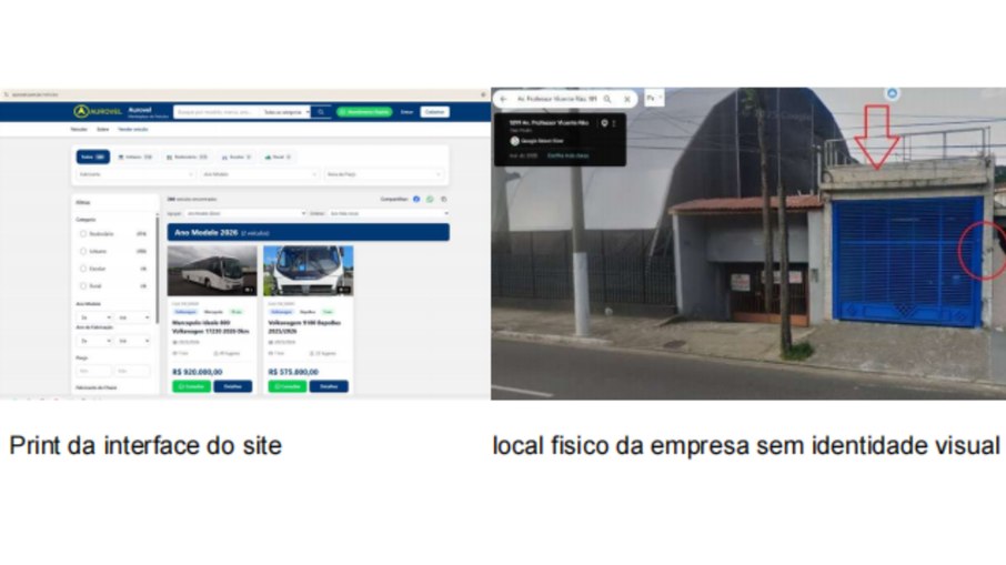 Endereço indicado como sede da Aurovel Transportes e Comércio Ltda