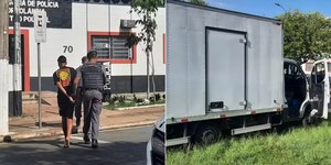 Roubo a caminhão de entregas termina em morte, apreensão e fuga
