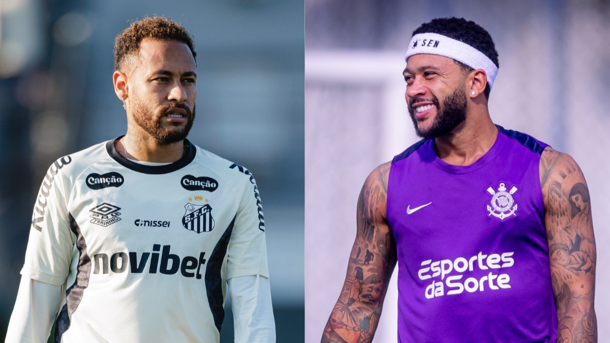 Neymar e Memphis se enfrentam na 25ª rodada do Campeonato Brasileiro