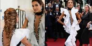 Patrícia Poeta ganha prêmio na França vestida de Hebe