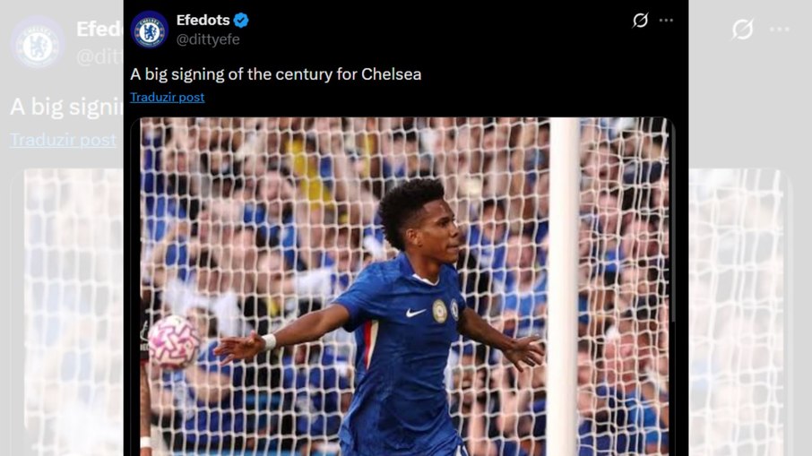 Estêvão alcança marca no Chelsea e torcida reage Estêvão alcança marca no Chelsea e torcida reage