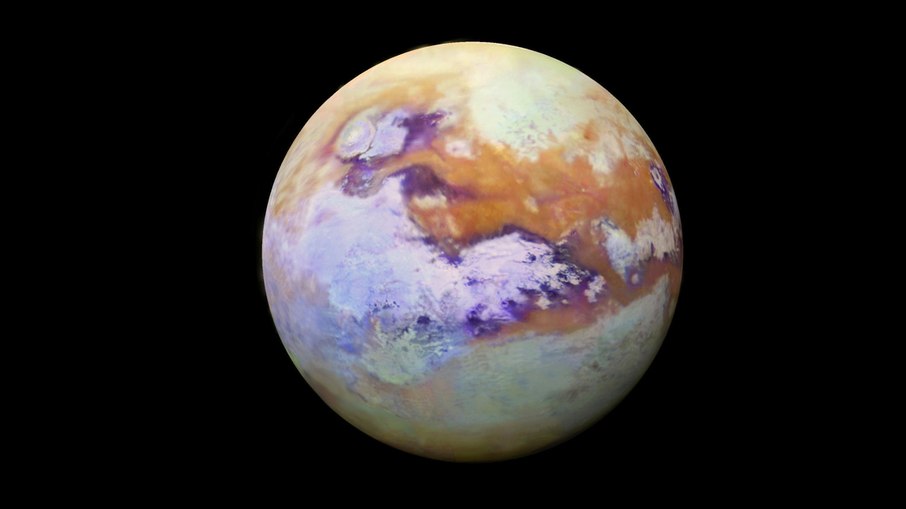 Imagem de Titã obtida pela sonda Cassini Imagem de Titã obtida pela sonda Cassini