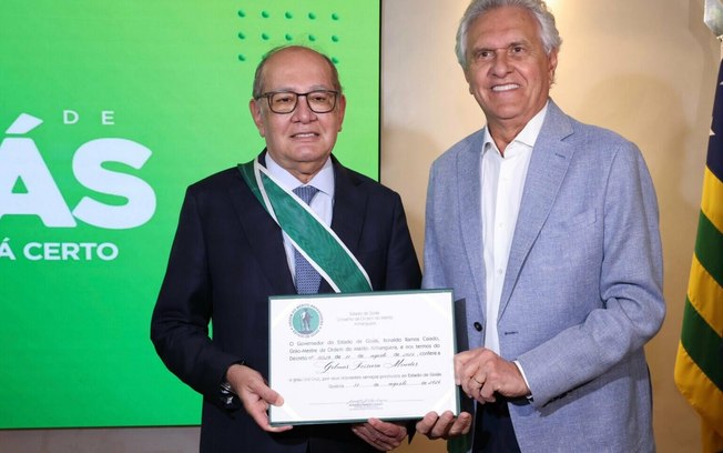 Gilmar Mendes recebe comenda da Ordem do Mérito Anhanguera em Goiás