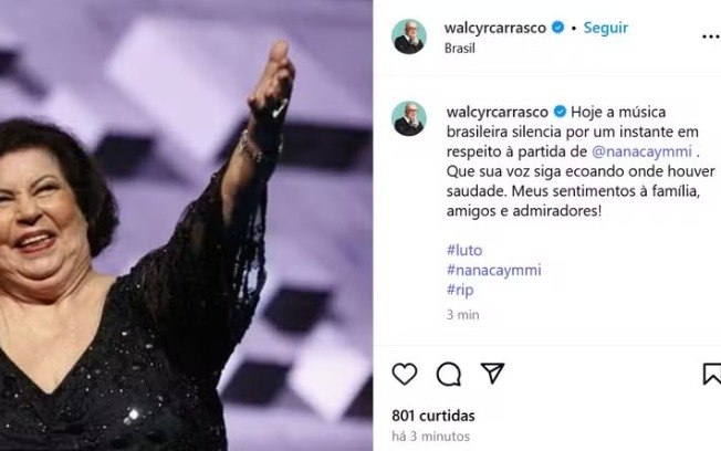 Walcyr Carrasco lamenta morte de Nana Caymmi Walcyr Carrasco lamenta morte de Nana Caymmi