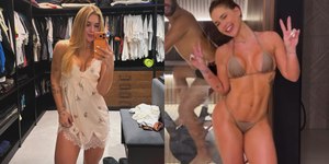 De biquíni e camisola, Virginia mostra corpo definido em Madri