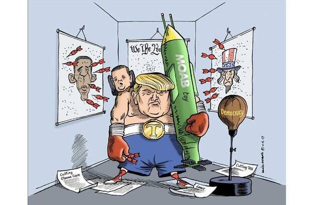 Cartunista israelense também retratou Trump
