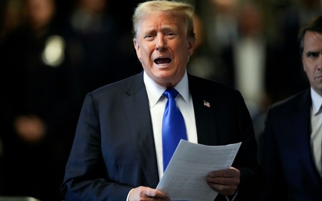 O ex-presidente dos EUA, Donald Trump, durante seu julgamento por falsificação de registros comerciais, em 30 de maio de 2024, em Nova York, apenas um dos muitos desafios jurídicos que enfrenta