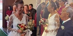 Sem nunca ter namorado, idosa de 70 anos encontra amor e se casa