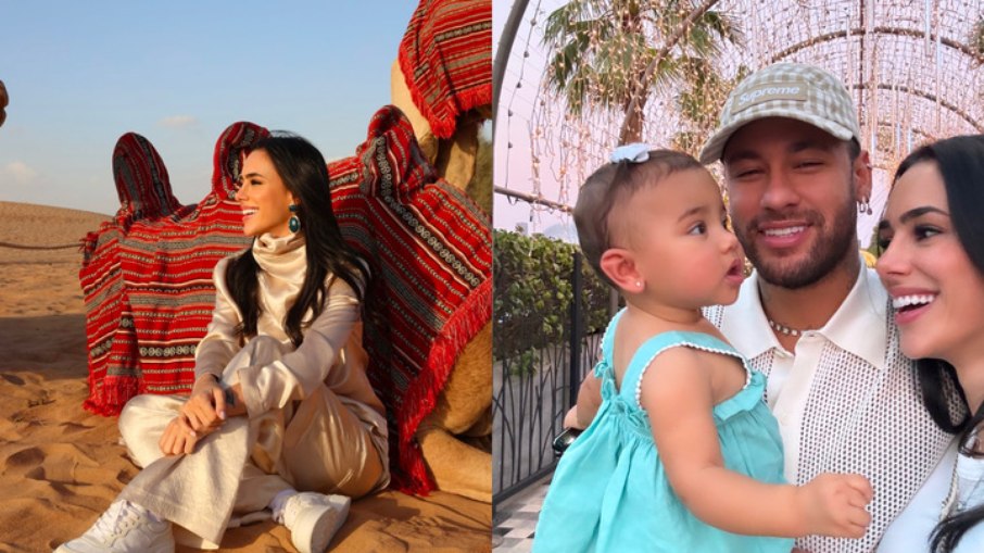 Bruna Biancardi com Neymar e Mavie na Arábia Saudita Bruna Biancardi com Neymar e Mavie na Arábia Saudita