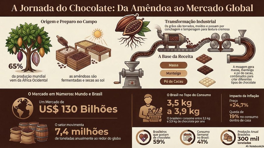 Como é feito o chocolate: do cacau ao produto final