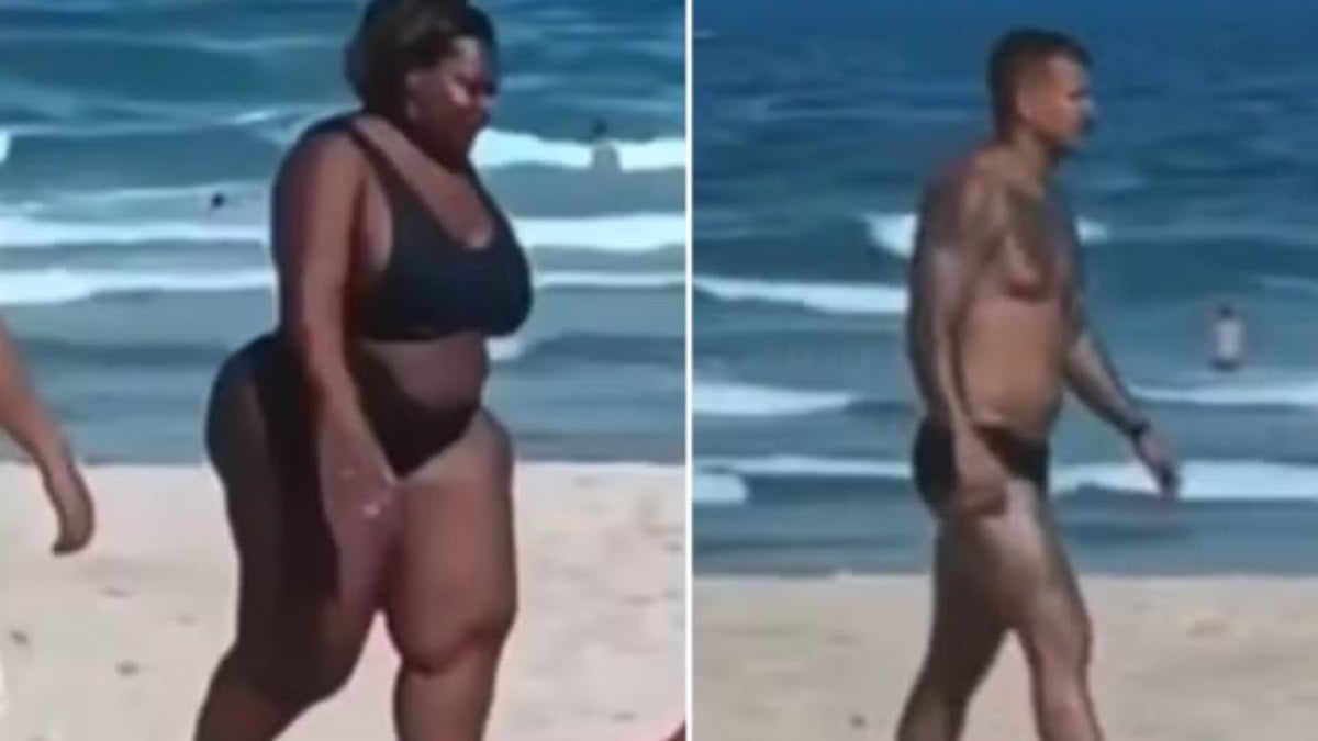 Jojo e o namorado curtem praia