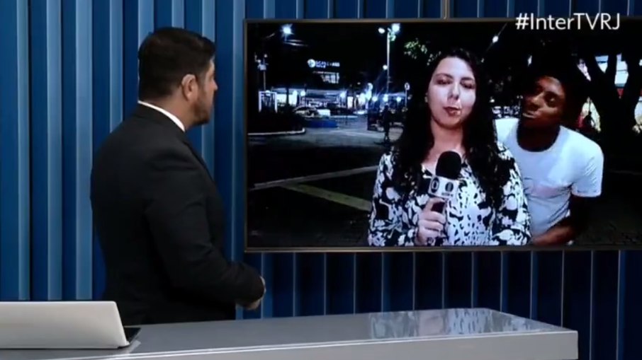 Bianca Chaboudet, repórter da InterTV,foi vítima de assédio durante entrada ao vivo no RJ2, nesta segunda-feira (2).