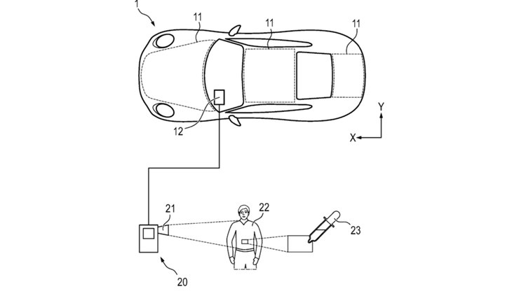 Carro camaleão muda de cor ao vivo com câmera e filme eletrônico