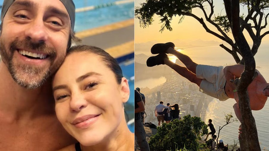 Paolla Oliveira posou com Felipe Abib nos bastidores de gravação. Paolla Oliveira posou com Felipe Abib nos bastidores de gravação.