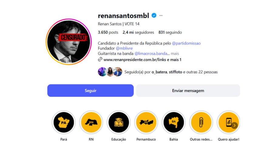 Na conta mencionada da decisão do TSE, Renan se apresenta como Na conta mencionada da decisão do TSE, Renan se apresenta como