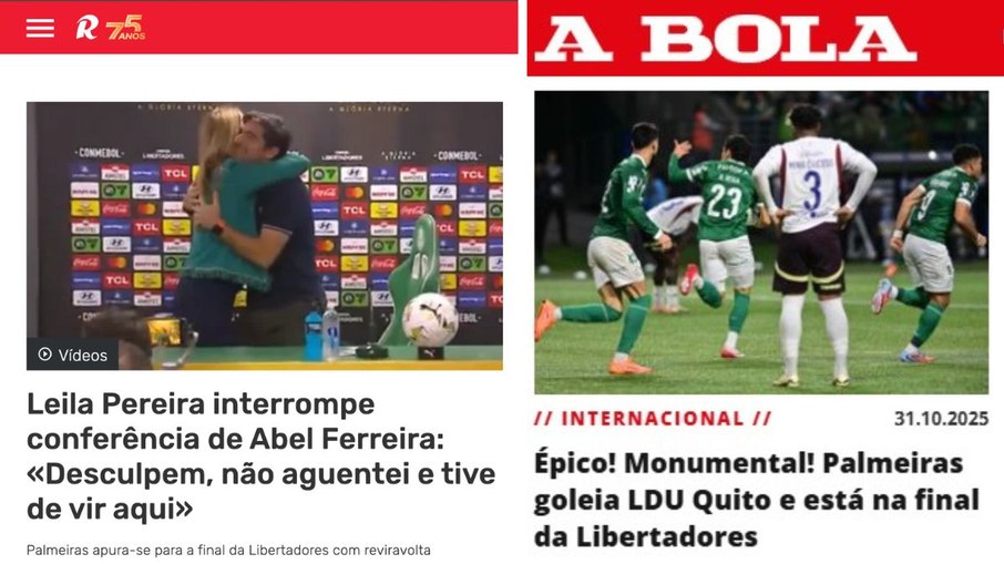 Repercussão da vitória do Palmeiras em Portugal Repercussão da vitória do Palmeiras em Portugal