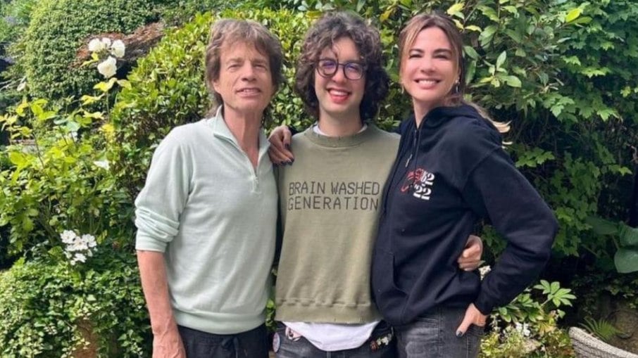 Mick Jagger e Luciana Gimenez com filho, Lucas Jagger