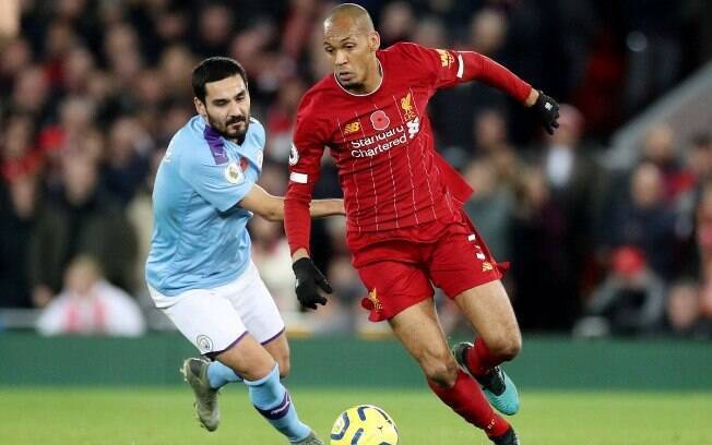 Fabinho fez o primeiro do Liverpool na partida contra o City