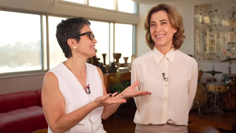 Sandra Annenberg recebe Fernanda Torres Sandra Annenberg recebe Fernanda Torres