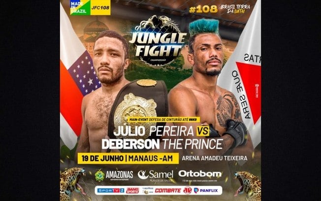 Jungle Fight 108: Júlio Almeida defende o cinturão dos penas contra Deberson 'The Prince' em duelo de nocauteadores, em Manaus
