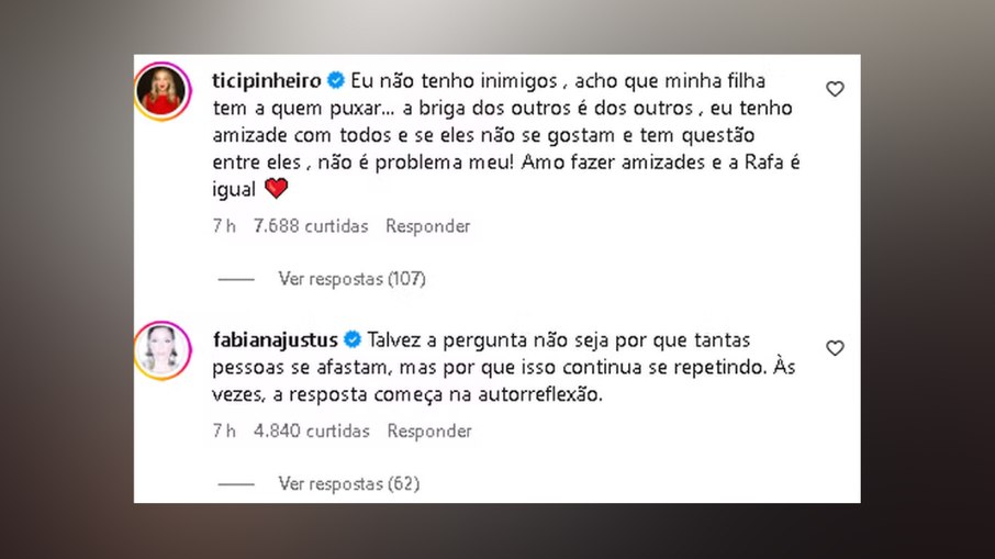Ticiane Pinheiro e Rafa Justus saem em defesa de Rafa Justos em rusga com Antonela Braga.