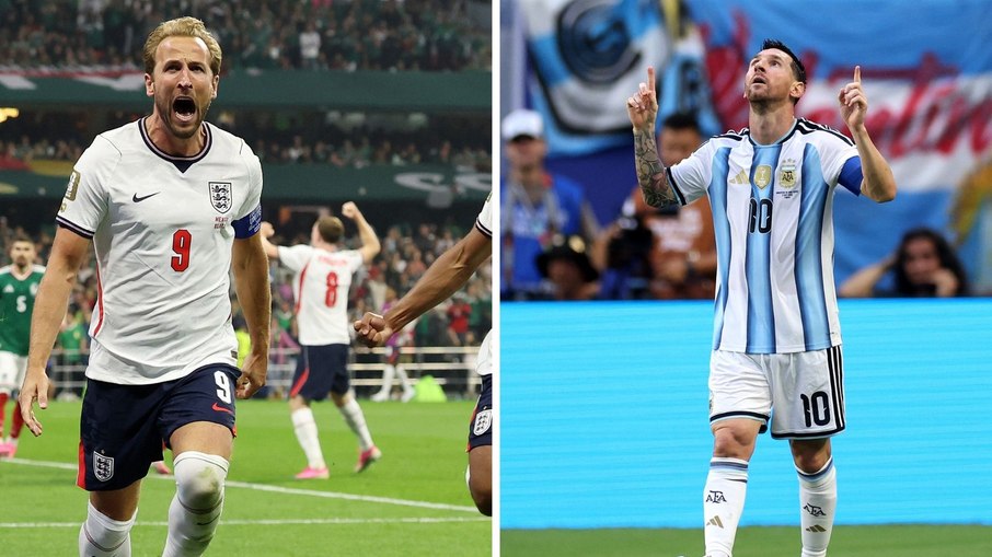 Harry Kane e Lionel Messi Harry Kane e Lionel Messi