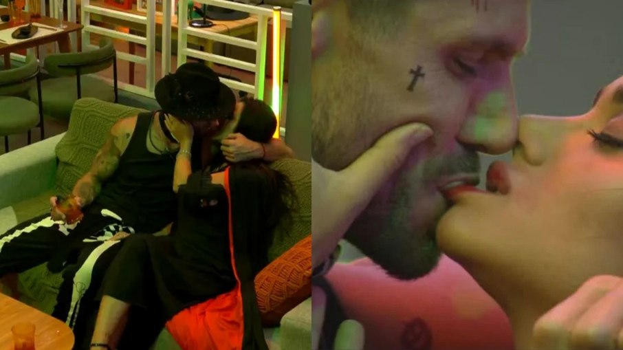 Jordana e Jonas se beijam na festa do BBB 26