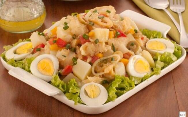 Salada de bacalhau e ovos
