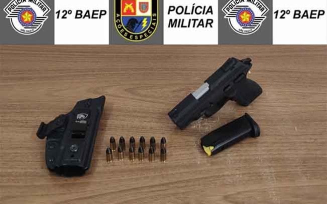 Motorista de aplicativo é preso com pistola 9 milímetros em Araçatuba