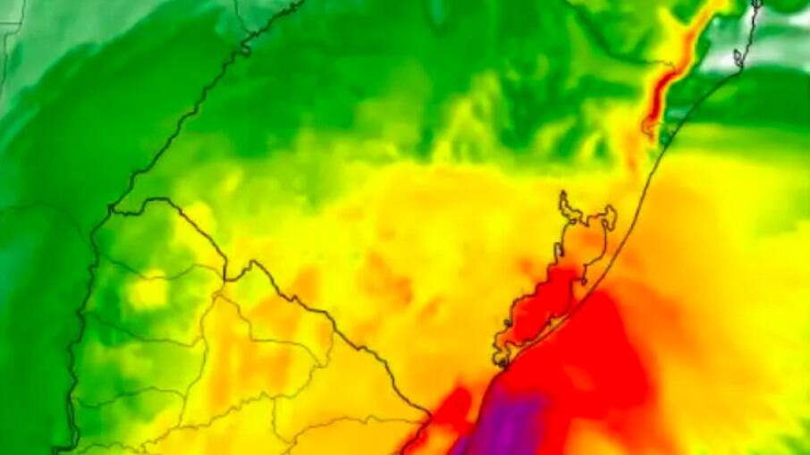 Imagem mostra a formação do ciclone subtropical Yakecan, no sul do continente