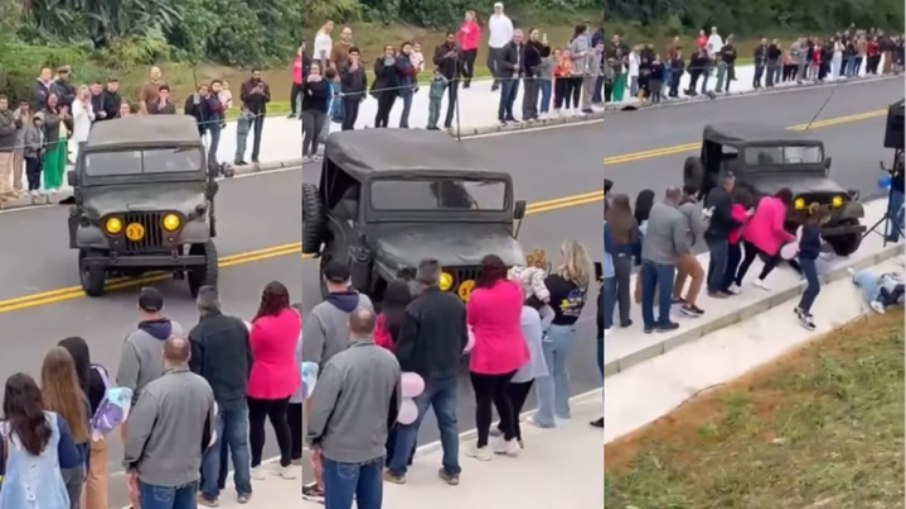 Jipe descontrolado atropela três pessoas em desfile de 7 de setembro em Brusque