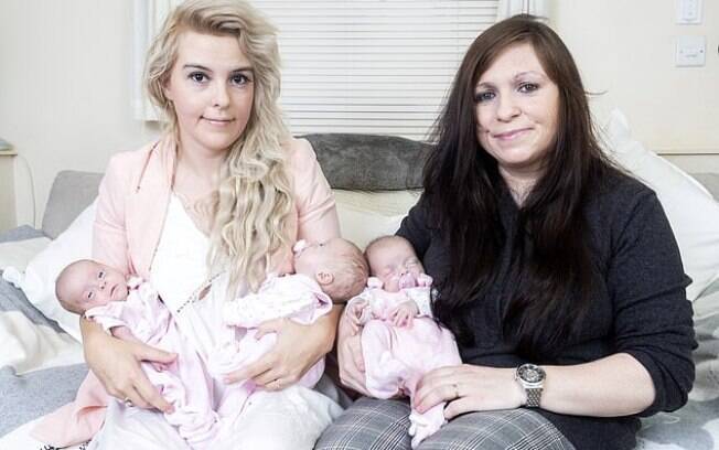 Hannah e Siobhan se surpreenderam com a chegada de três bebês, um para cada perdido no passado
