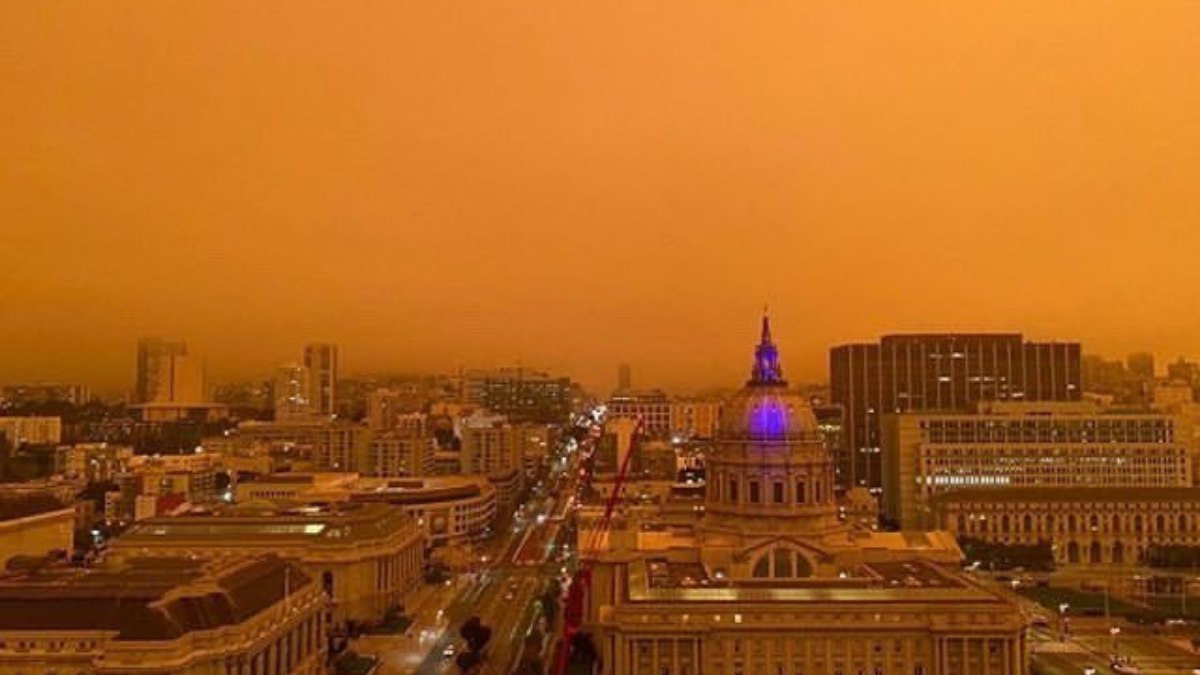 Céu da Califórnia ficou laranja após queimadas no início de 2025 Céu da Califórnia ficou laranja após queimadas no início de 2025