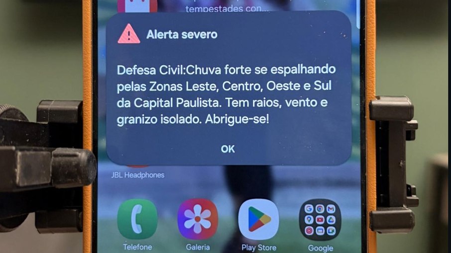 Alerta emitido pela Defesa Civil