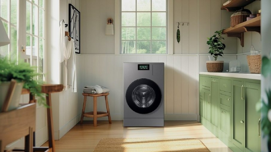 Lava e seca Bespoke AI Laundry Heat Pump WD20D da Samsung 