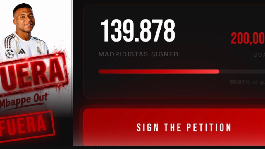 Torcida do Real Madrid cria petição para expulsar Mbappé do time