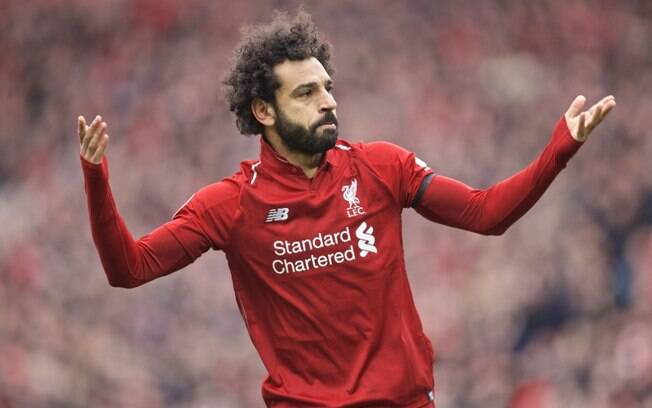 Mohamed Salah comemora gol pelo Liverpool