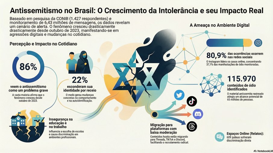 Levantamento da Conib revela retrato do antissemitismo no Brasil Levantamento da Conib revela retrato do antissemitismo no Brasil