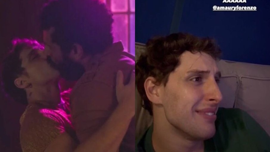 Diego Martins chora com cena de beijo em Terra e Paixão