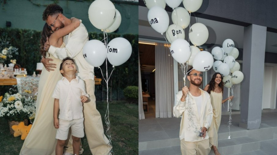 Fred e Indi Lunar no chá de bebê 