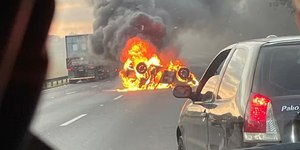 Mulher morre após batida e incêndio na Rodovia dos Bandeirantes