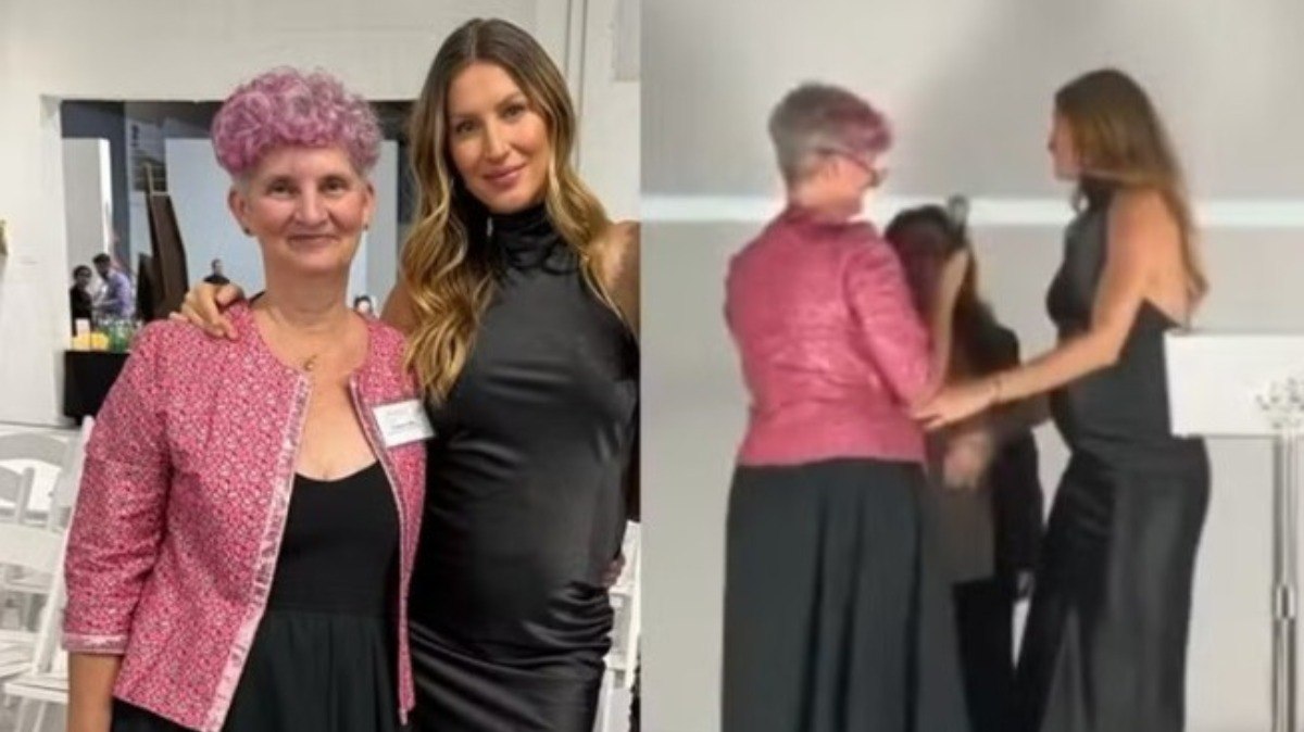 Gisele Bündchen exibe barriga de grávida 