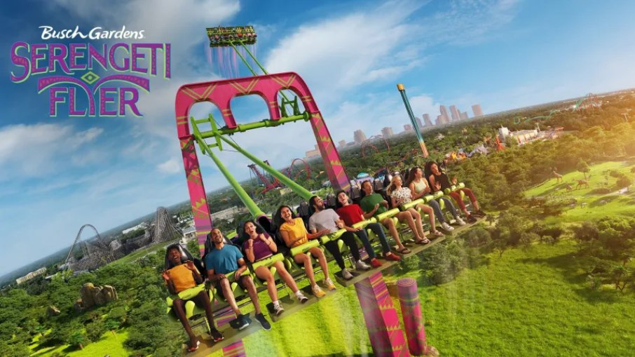 Serengeti Flyer, do Busch Gardens Tampa, é a mais alta e rápida atração de balanço do mundo