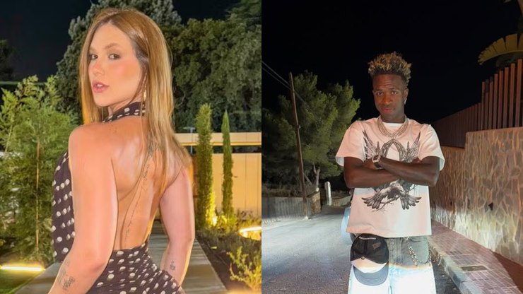 Virginia usa minivestido decotado para jantar com Vini Jr.