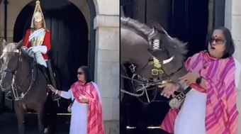 Vídeo: cavalo da Guarda do Rei Charles III morde turista